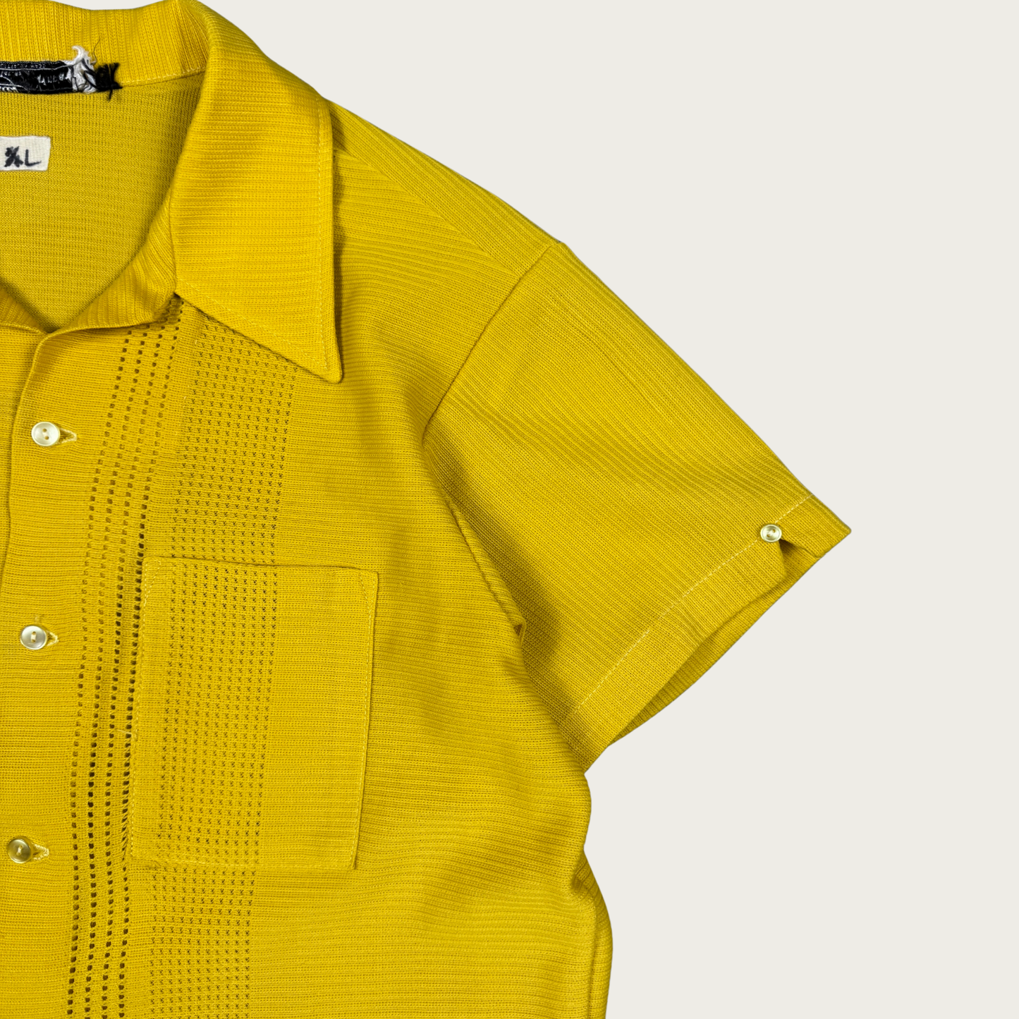 (L) 60s/70s Yellow Knit Shirt