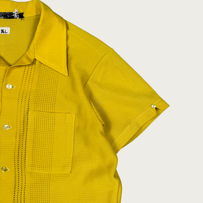 (L) 60s/70s Yellow Knit Shirt
