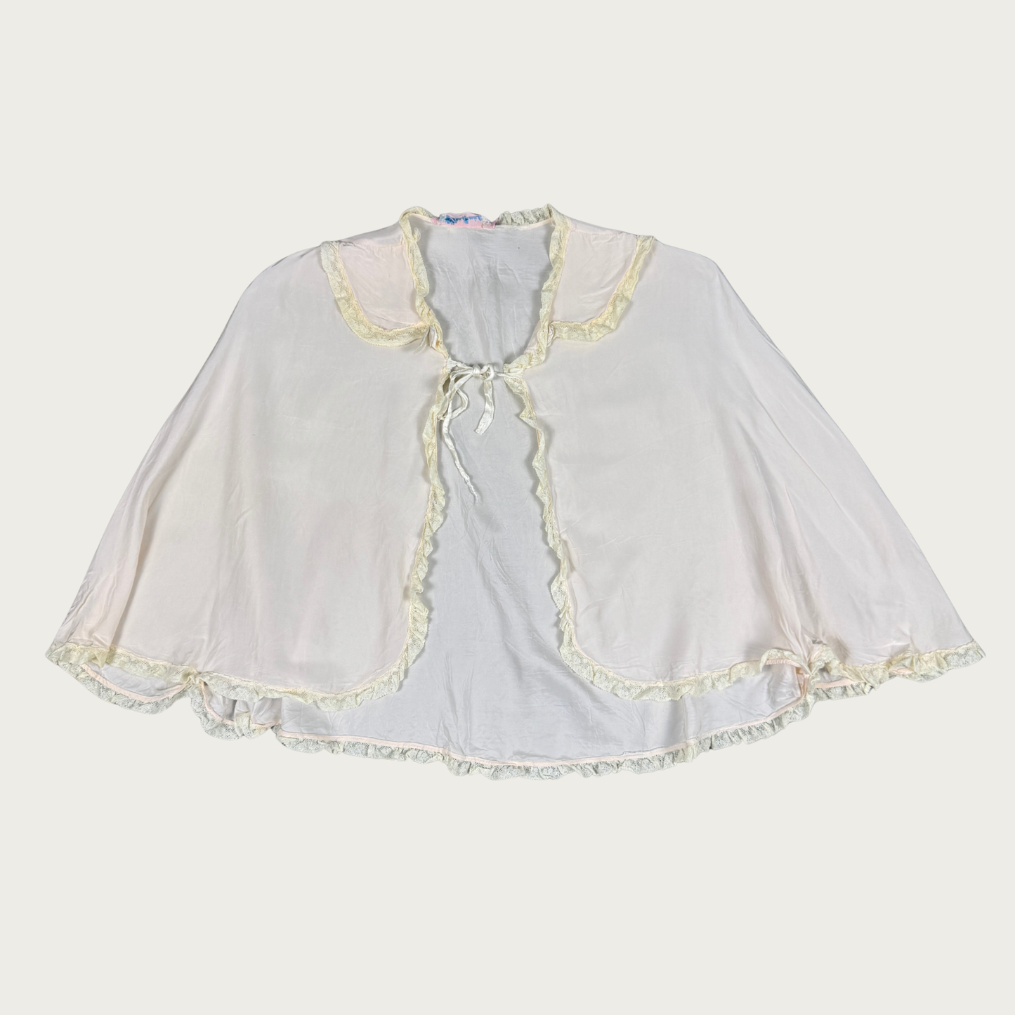 (OS) 60s/70s Lace Trim Baby Pink Slip Cover