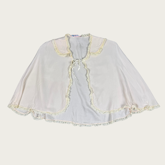 (OS) 60s/70s Lace Trim Baby Pink Slip Cover