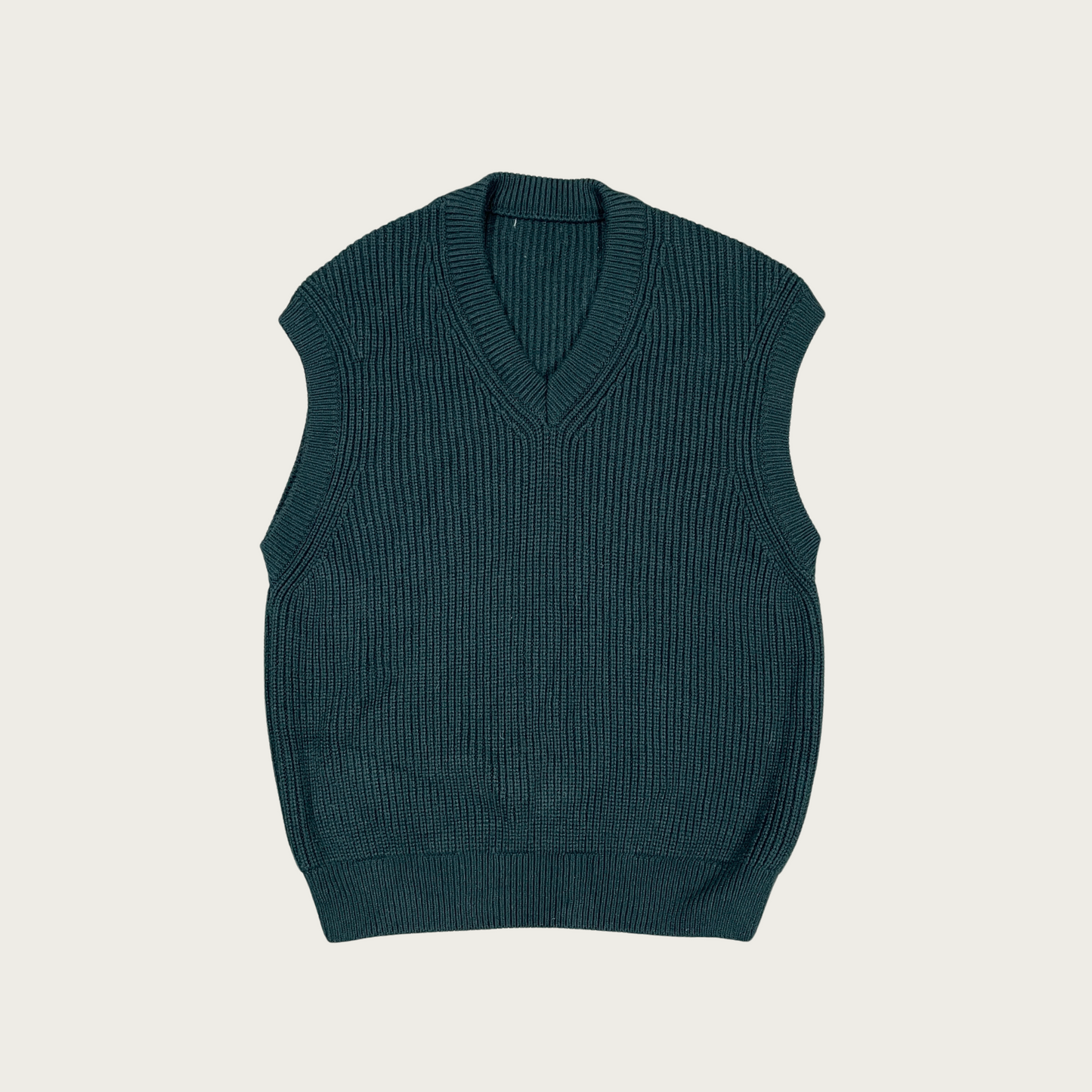 (L) Dark Green Knit Sweater Vest