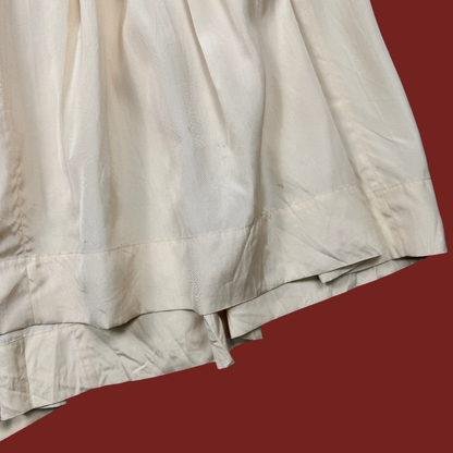 (XXS) 40s/50s Cream Taffeta Maxi Skirt