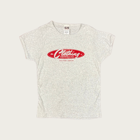 (S/M) TCW Light Gray Screen Printed Vintage Baby Tee