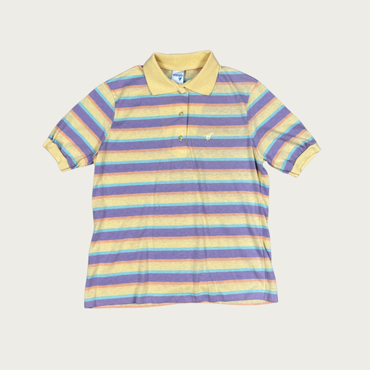 (M/L) 70s/80s Wrangler Pastel Striped Polo