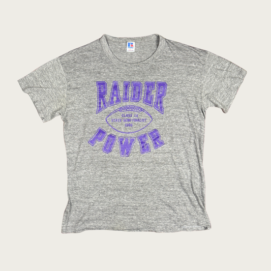 (L) 1986 Raider Power Football Tee