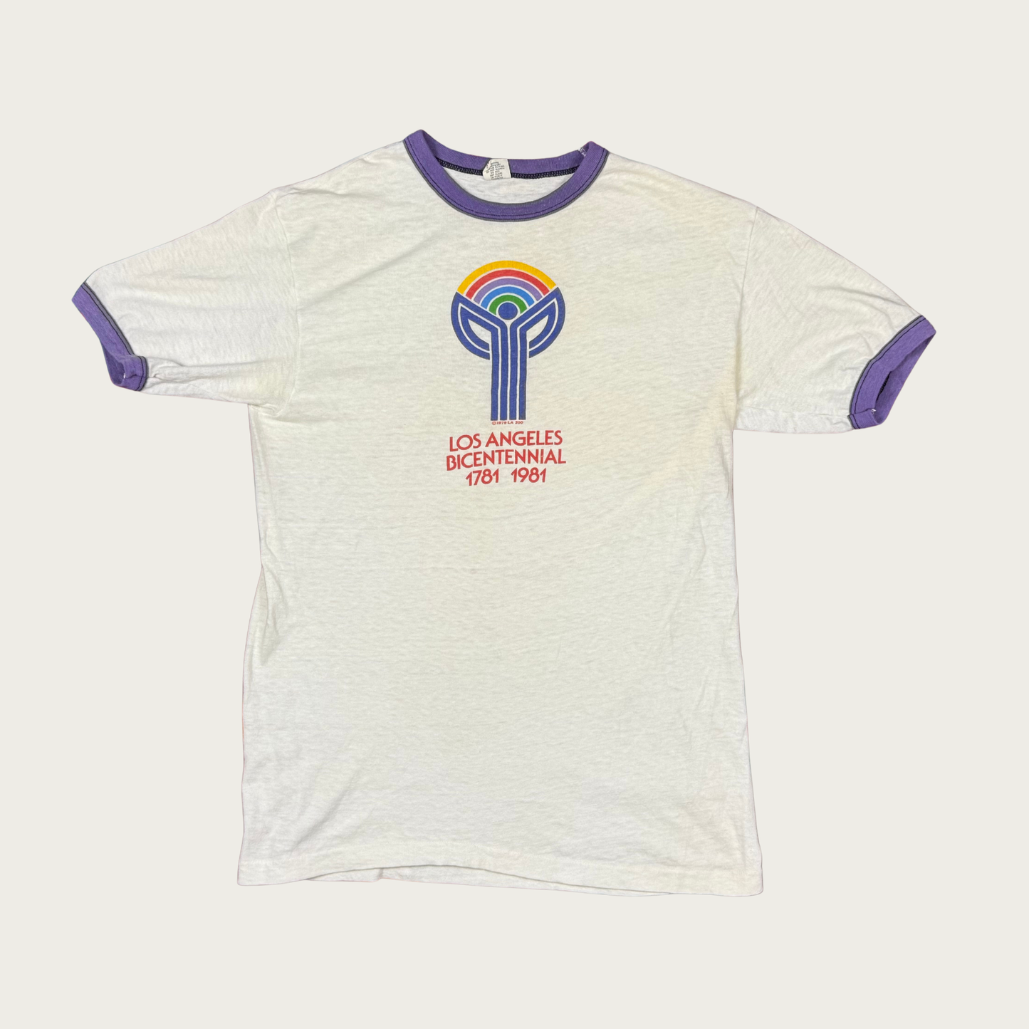 (S/M) 80s Los Angeles Bicentennial Ringer Tee
