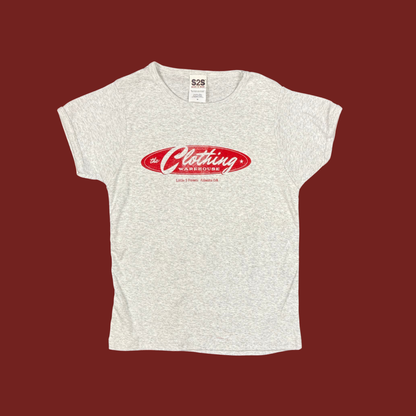 (S/M) TCW Light Gray Screen Printed Vintage Baby Tee