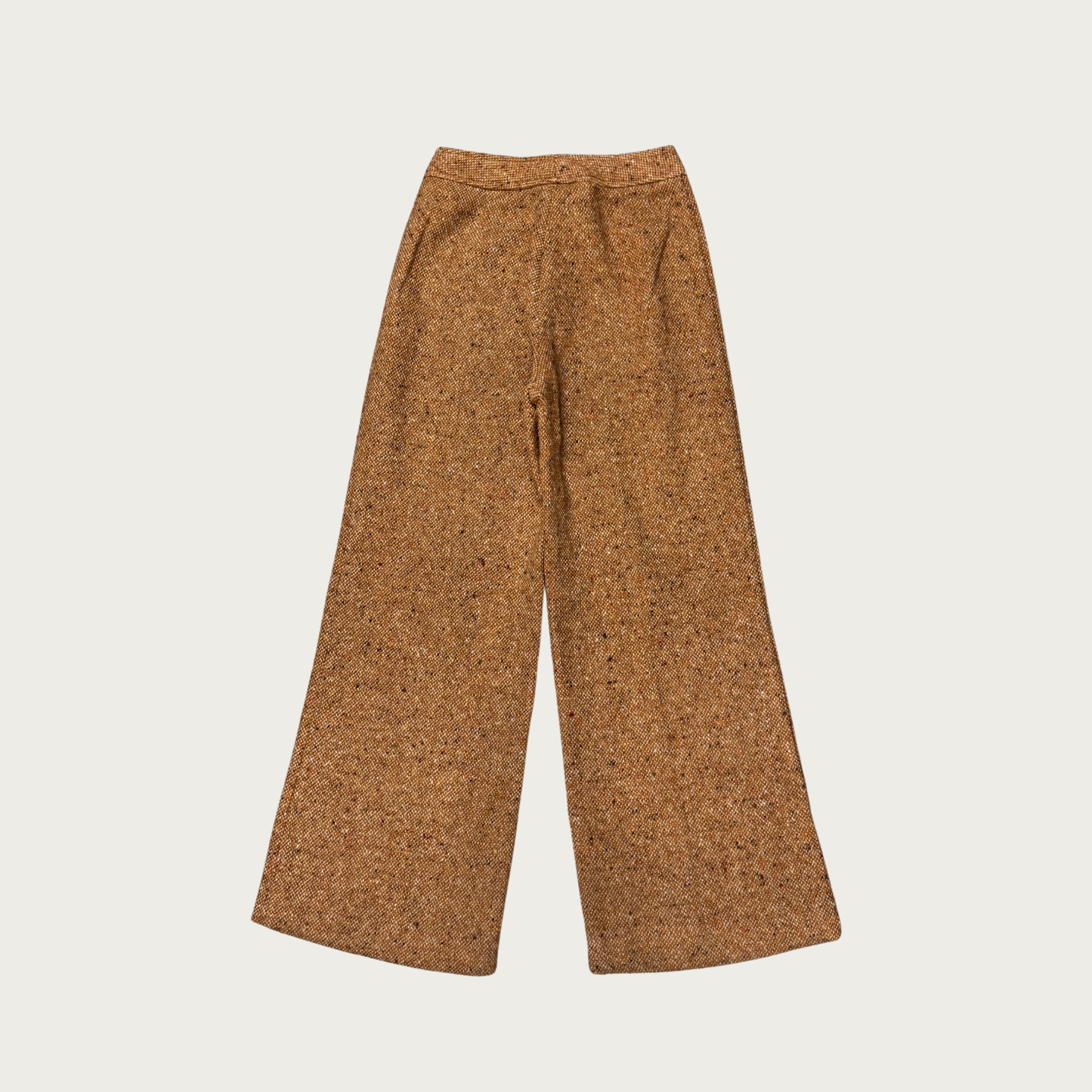 (24") 70s Orange/Brown Woven Tweed Bell Bottoms