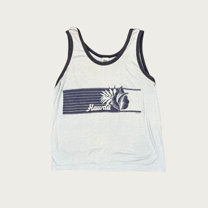 (L) 70s/80s Light Blue Hawaii Tank