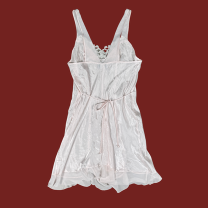 (M) 80s/90s Vintage Baby Pink Beaded Slip Dress