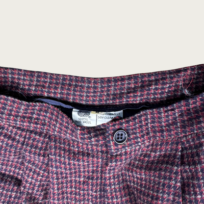 (25") 50s/60s Plaid Wool Pedal Pushers