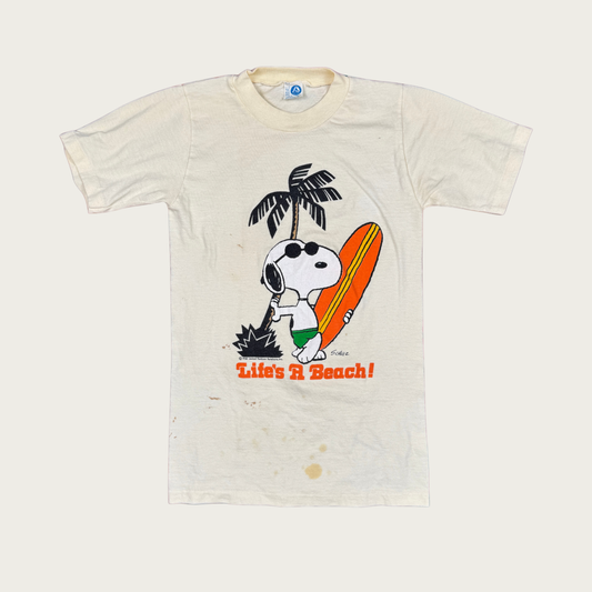 (S) 70s/80s Snoopy "Life's A Beach!" Tee