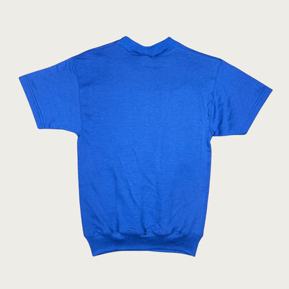 (S) TCW Blue Screen Printed Vintage Short Sleeve Sweatshirt