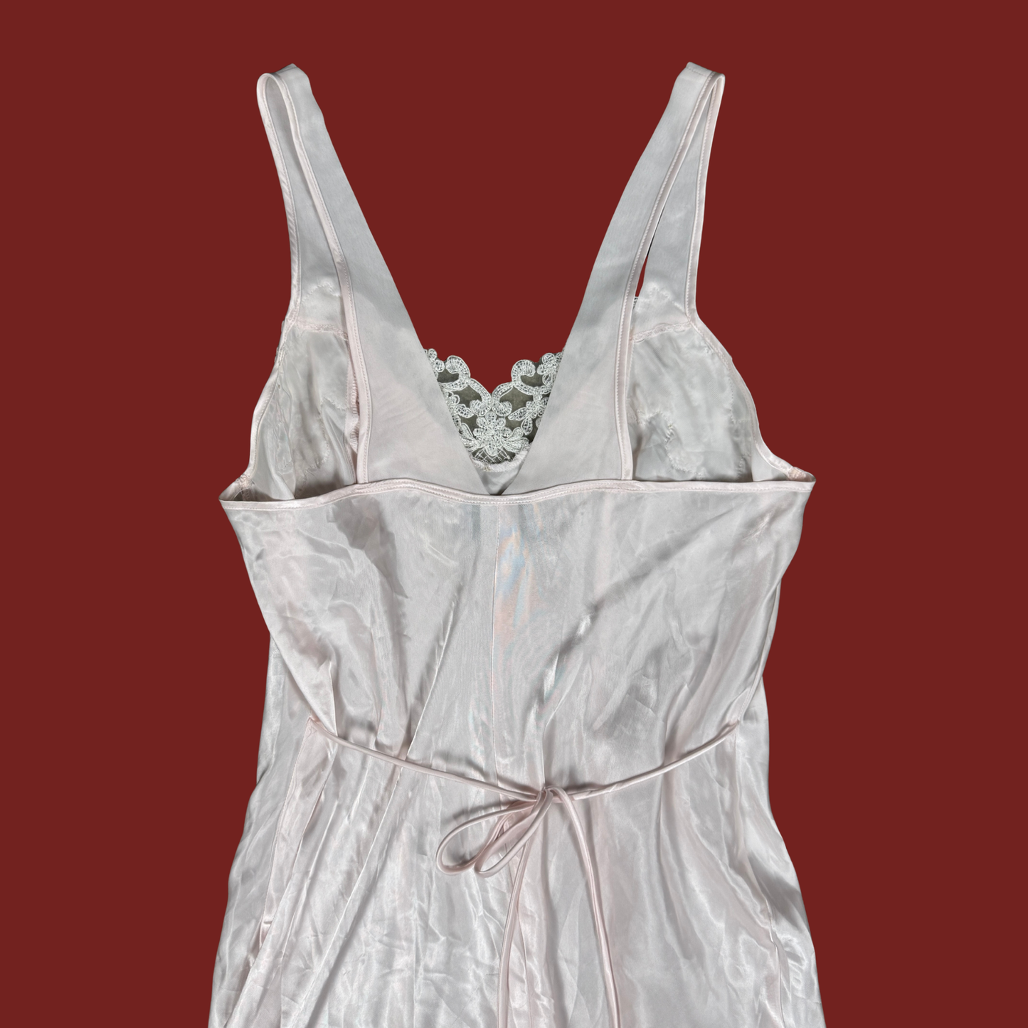 (M) 80s/90s Vintage Baby Pink Beaded Slip Dress
