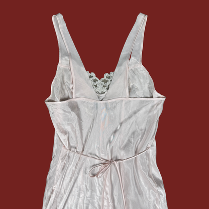 (M) 80s/90s Vintage Baby Pink Beaded Slip Dress