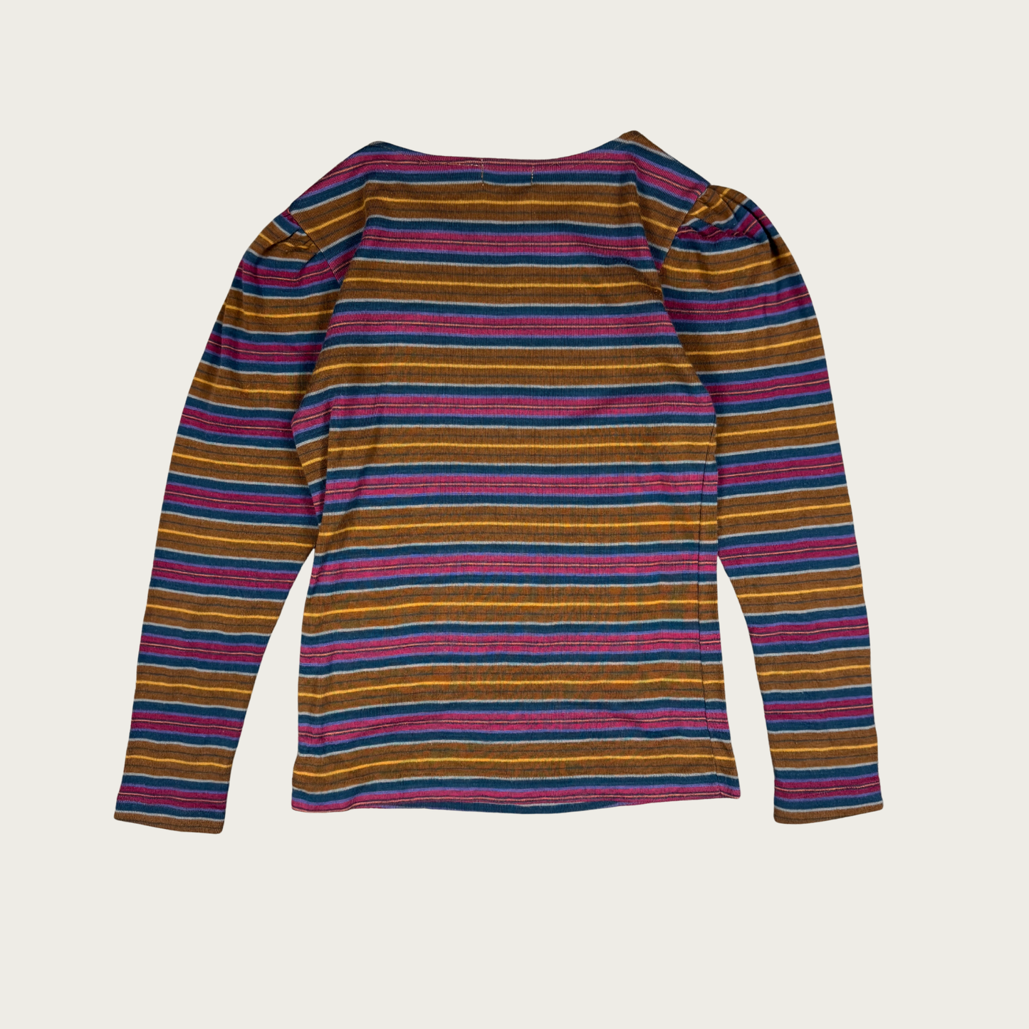 (M) 90s/Y2K Brown Multicolor Striped Long Sleeve