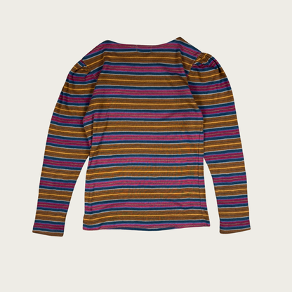 (M) 90s/Y2K Brown Multicolor Striped Long Sleeve