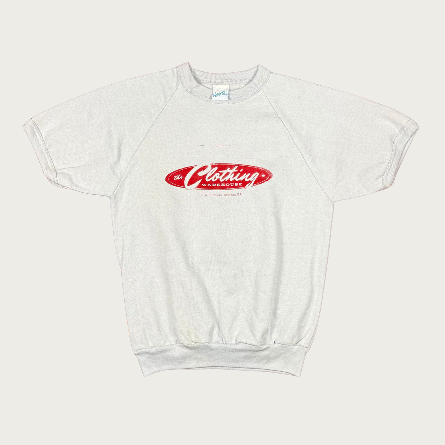 (M) TCW Light Gray Screen Printed Vintage Short Sleeve Sweatshirt