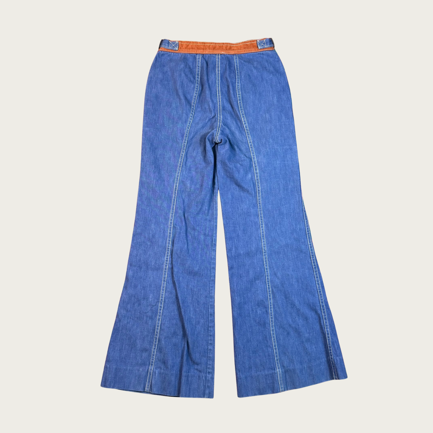 (S) 70s Matching Western Denim Flares Set