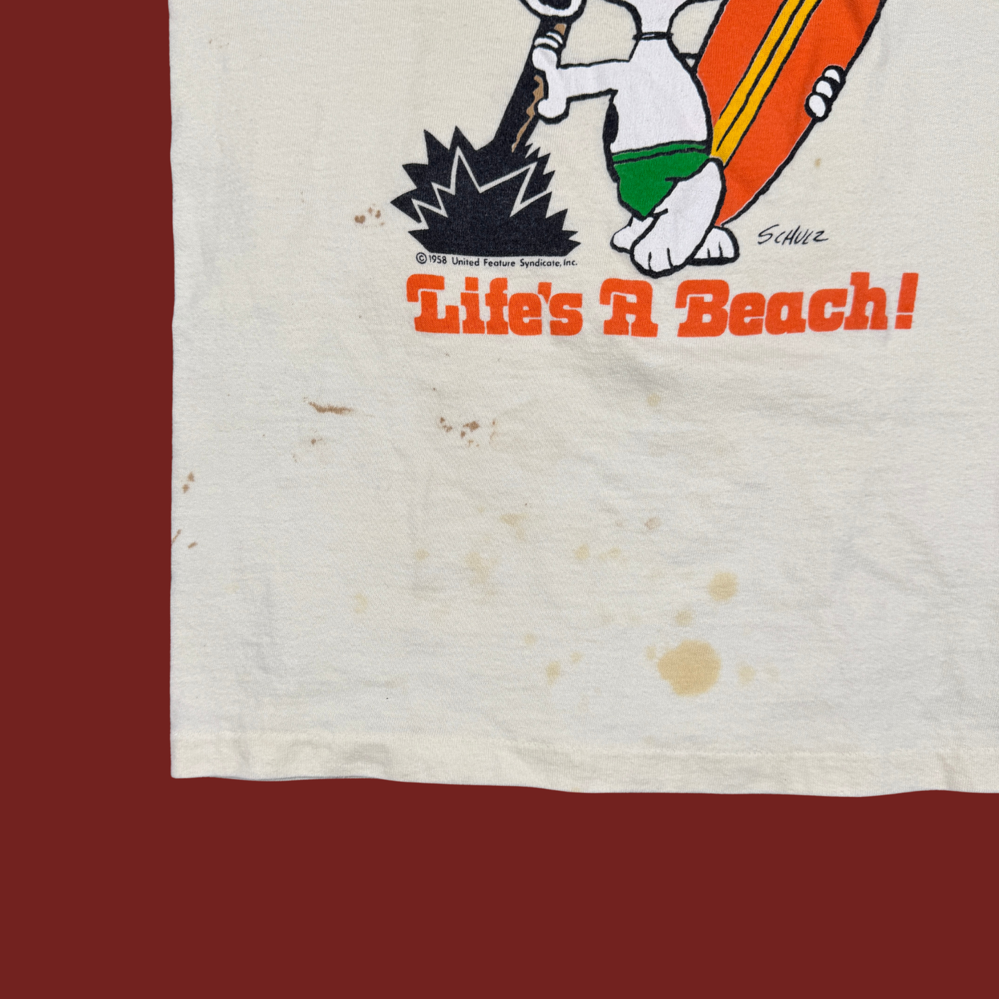 (S) 70s/80s Snoopy "Life's A Beach!" Tee