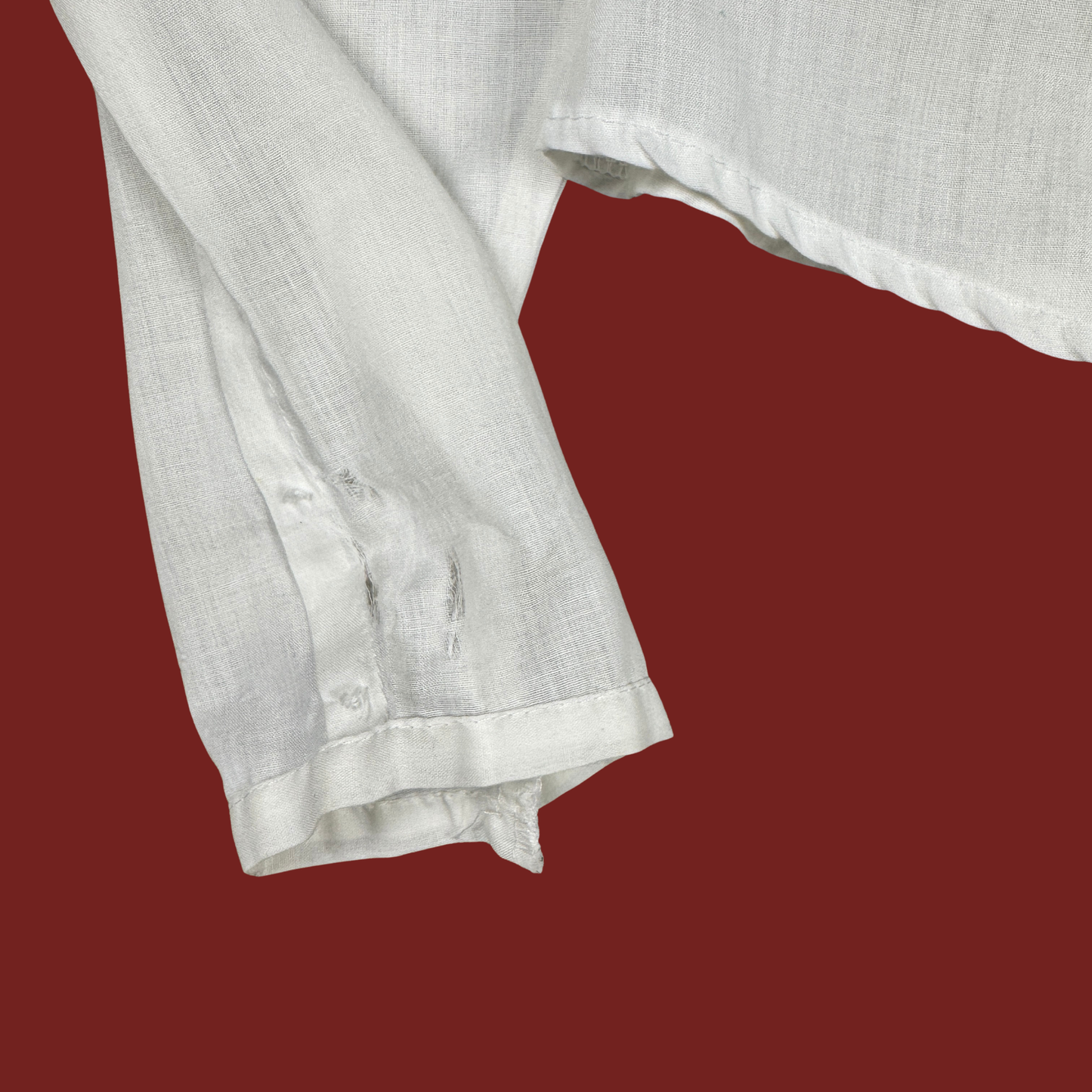 (M) 80s White Eyelet Ruffle Blouse