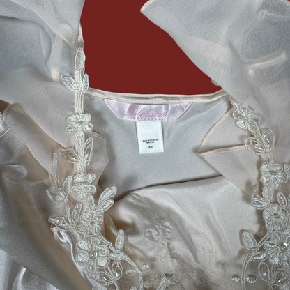 (S) Y2K Baby Pink Beaded Midi Slip Dress