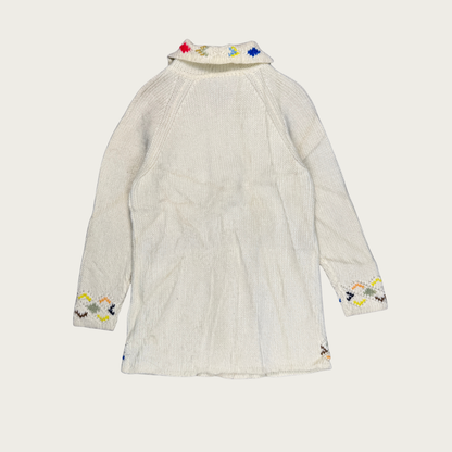 (M) 60s/70s Multicolor Longline Knit Cardigan