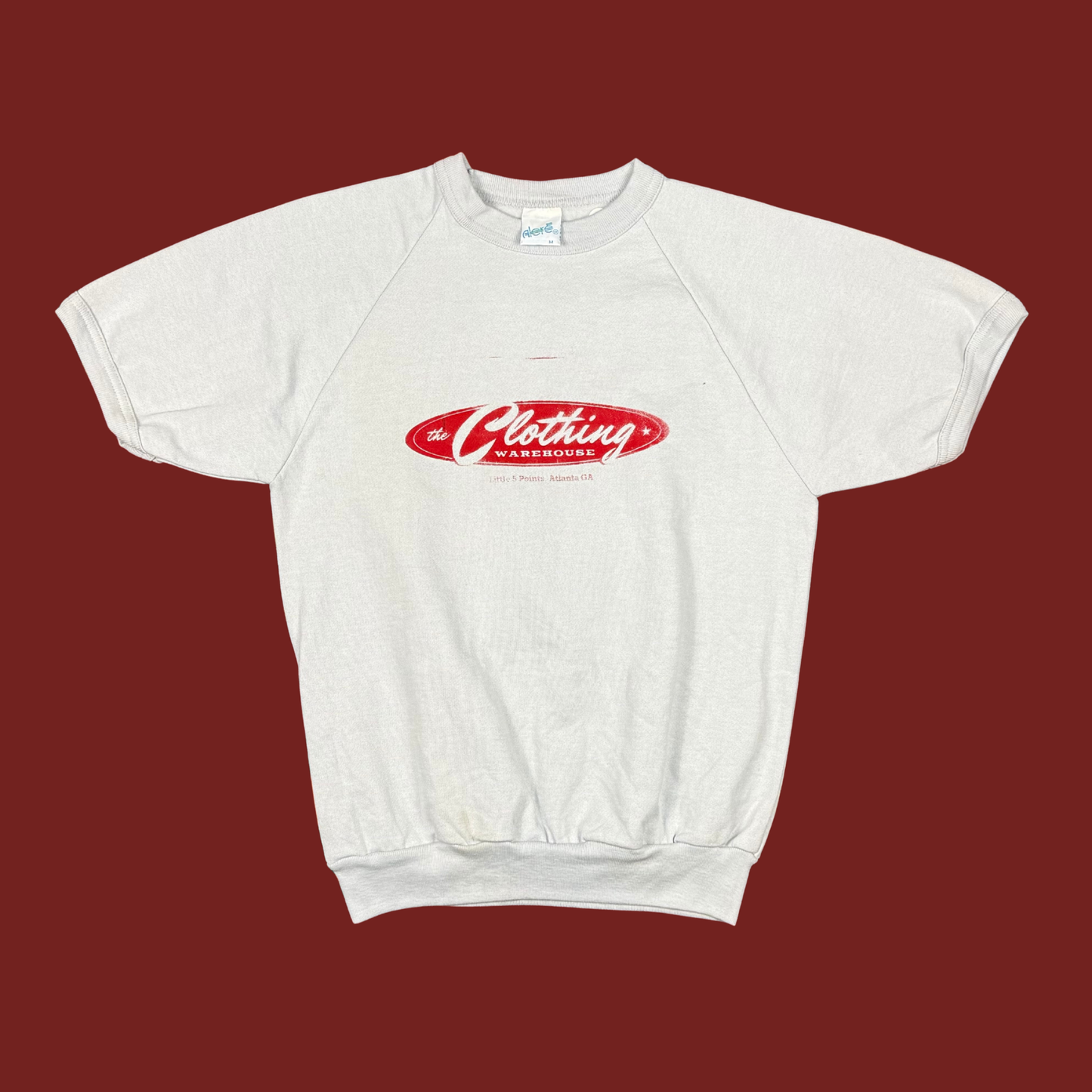 (M) TCW Light Gray Screen Printed Vintage Short Sleeve Sweatshirt
