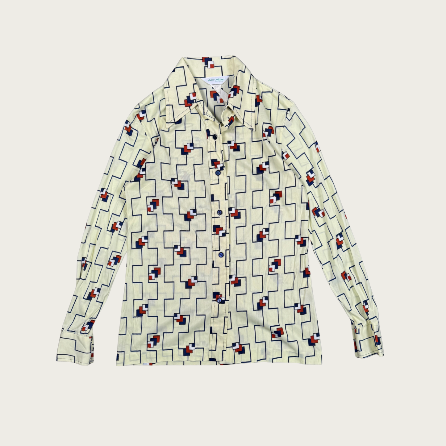 (M) 70s Square Pattern Disco Shirt