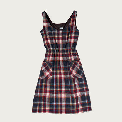 (M) 80s/90s Plaid Multicolor Midi Dress