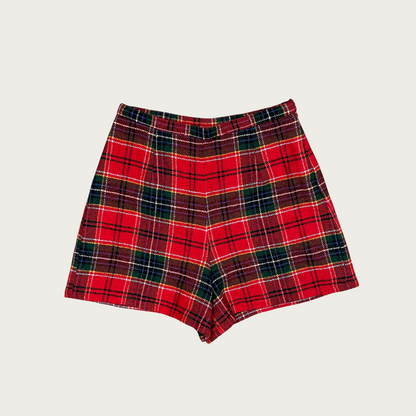 (26") Red Plaid Wool Shorts