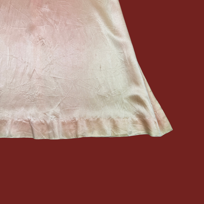 (S) 60s/70s Peach Satin Gown