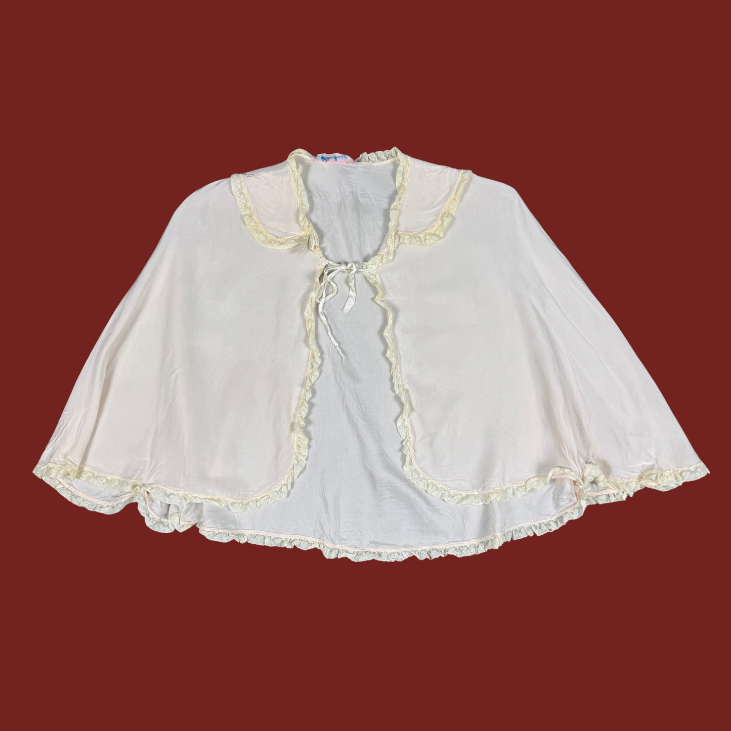 (OS) 60s/70s Lace Trim Baby Pink Slip Cover