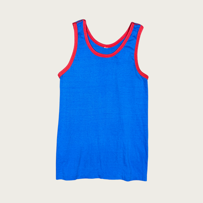 (S/M) 70s/80s Blue/Red Tank Top