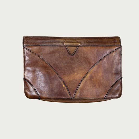 70s Genuine Leather Convertible Clutch