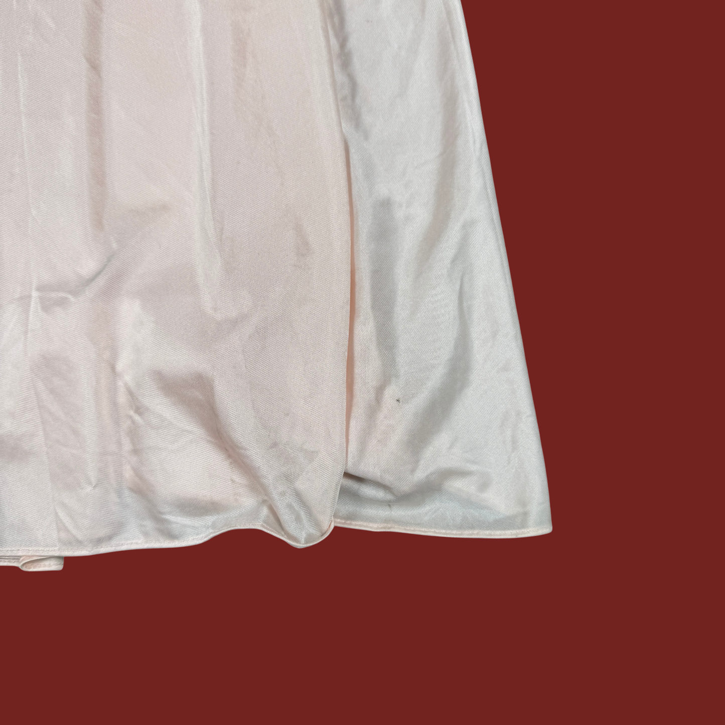 (S) 70s/80s Baby Pink Lace Trim Midi Slip Dress