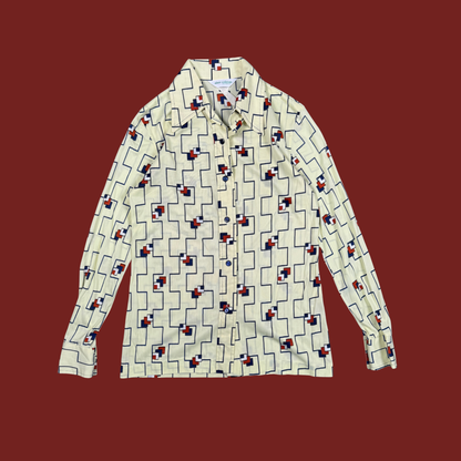 (M) 70s Square Pattern Disco Shirt