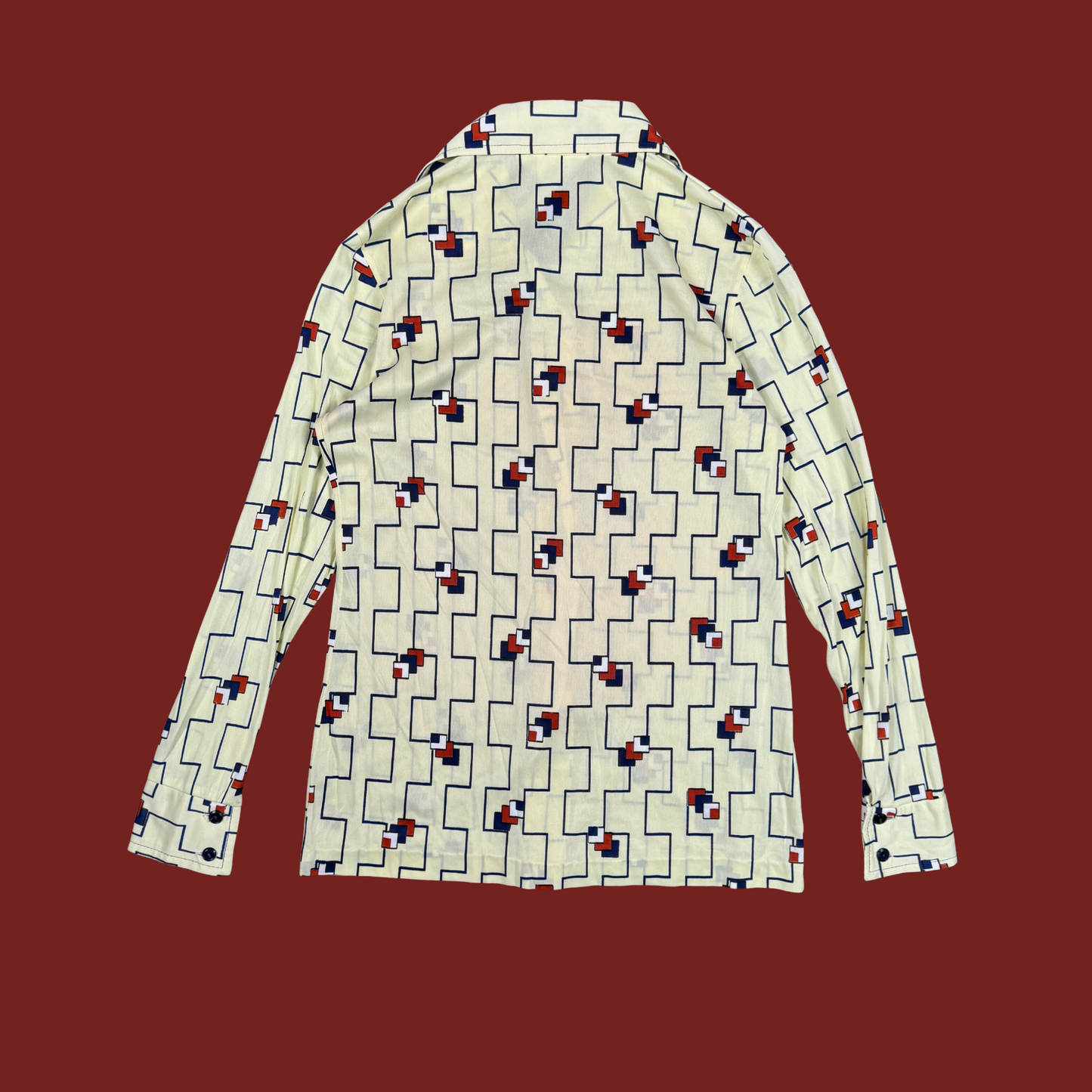 (M) 70s Square Pattern Disco Shirt