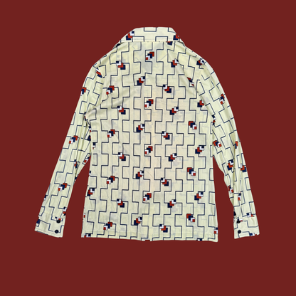 (M) 70s Square Pattern Disco Shirt