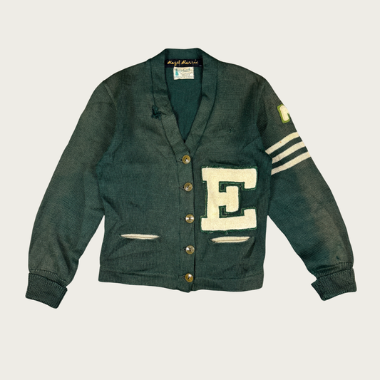 (M) 1950's Octonek Forest Green Letterman Cardigan
