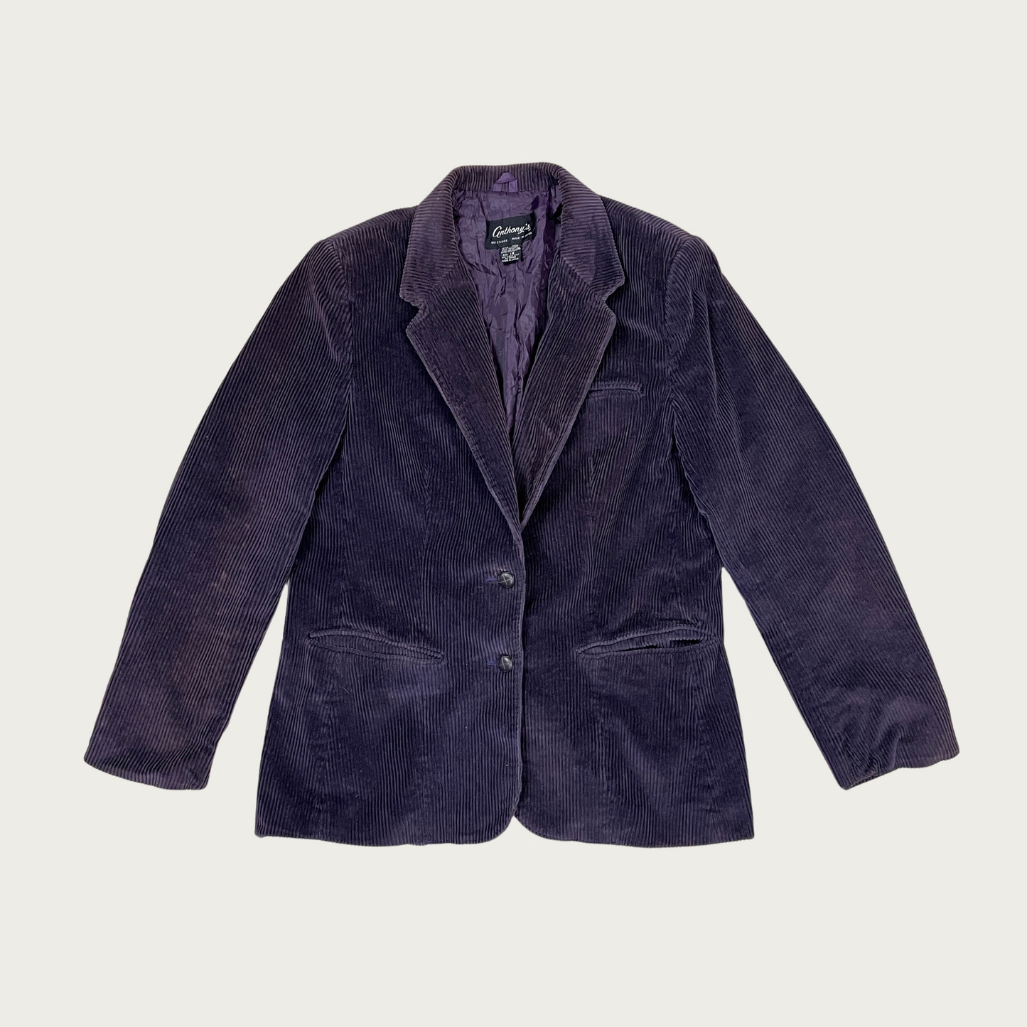 (L) Deep Plum Corduroy Blazer