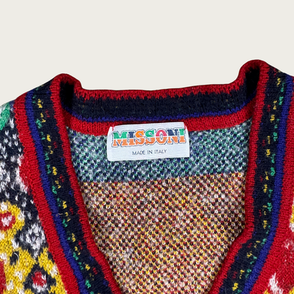 (M) 80s Missoni Graphic Knit Vest