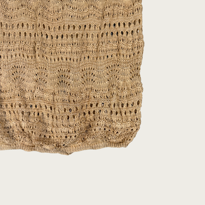 (S/M) Tan Open Knit Maxi Skirt