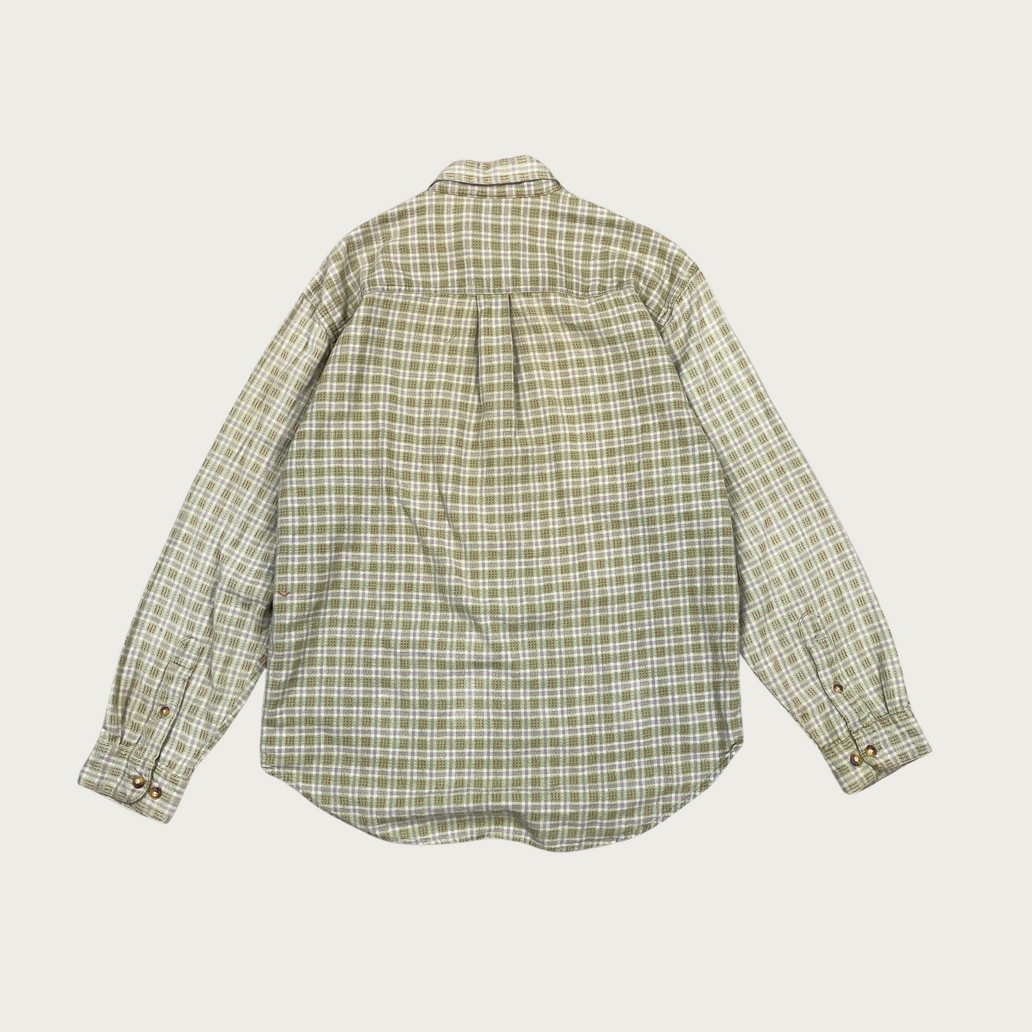 (M) Lightweight Green Cotton Flannel Shirt