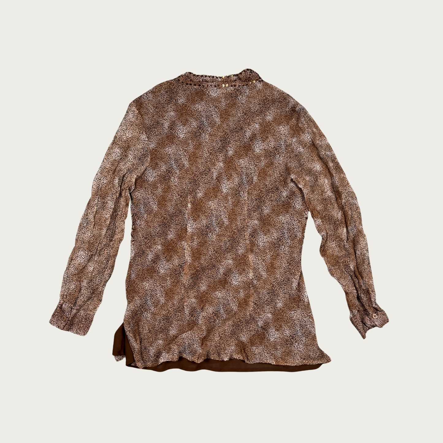 (M) 90s/Y2K Animal Print Sequin Blouse