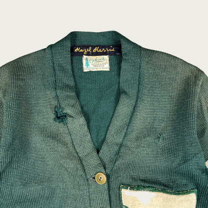 (M) 1950's Octonek Forest Green Letterman Cardigan