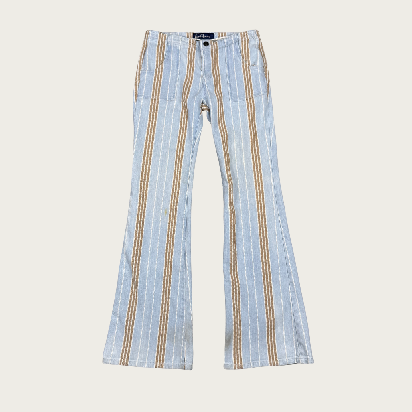 (29") Y2K Low Rise Pinstripe Denim Flares
