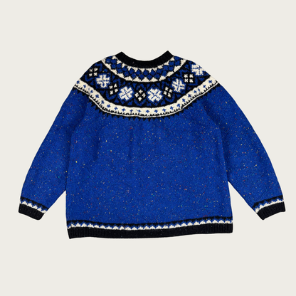 (L) 90s Blue Marled Wool Sweater
