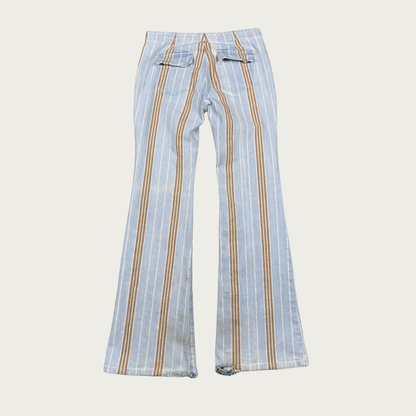 (29") Y2K Low Rise Pinstripe Denim Flares