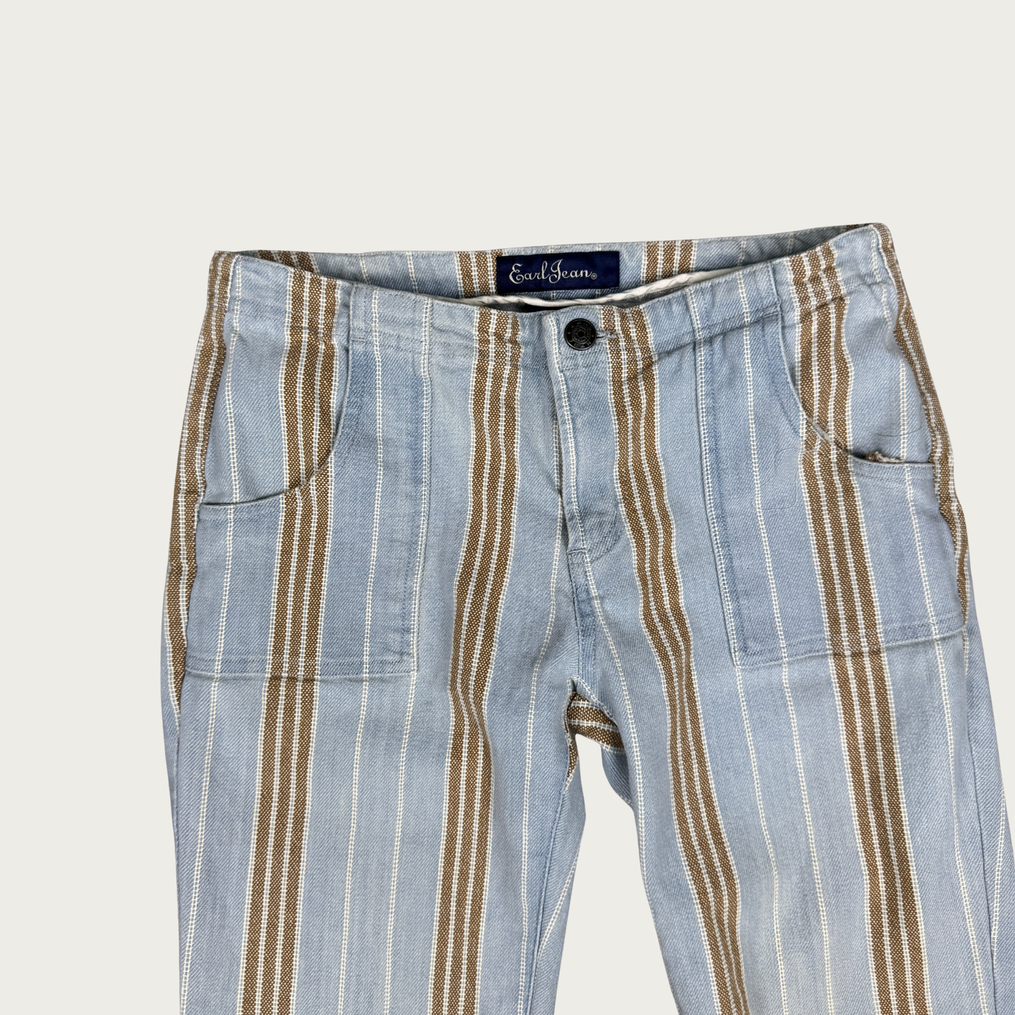 (29") Y2K Low Rise Pinstripe Denim Flares